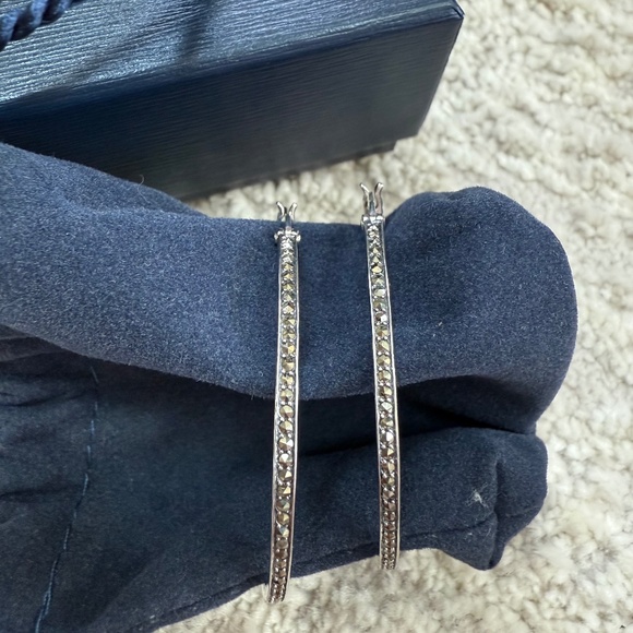 *NIB* Artisan Crafted by Robert Manse CZ Sterling Silver Hoop Earrings - Picture 4 of 15